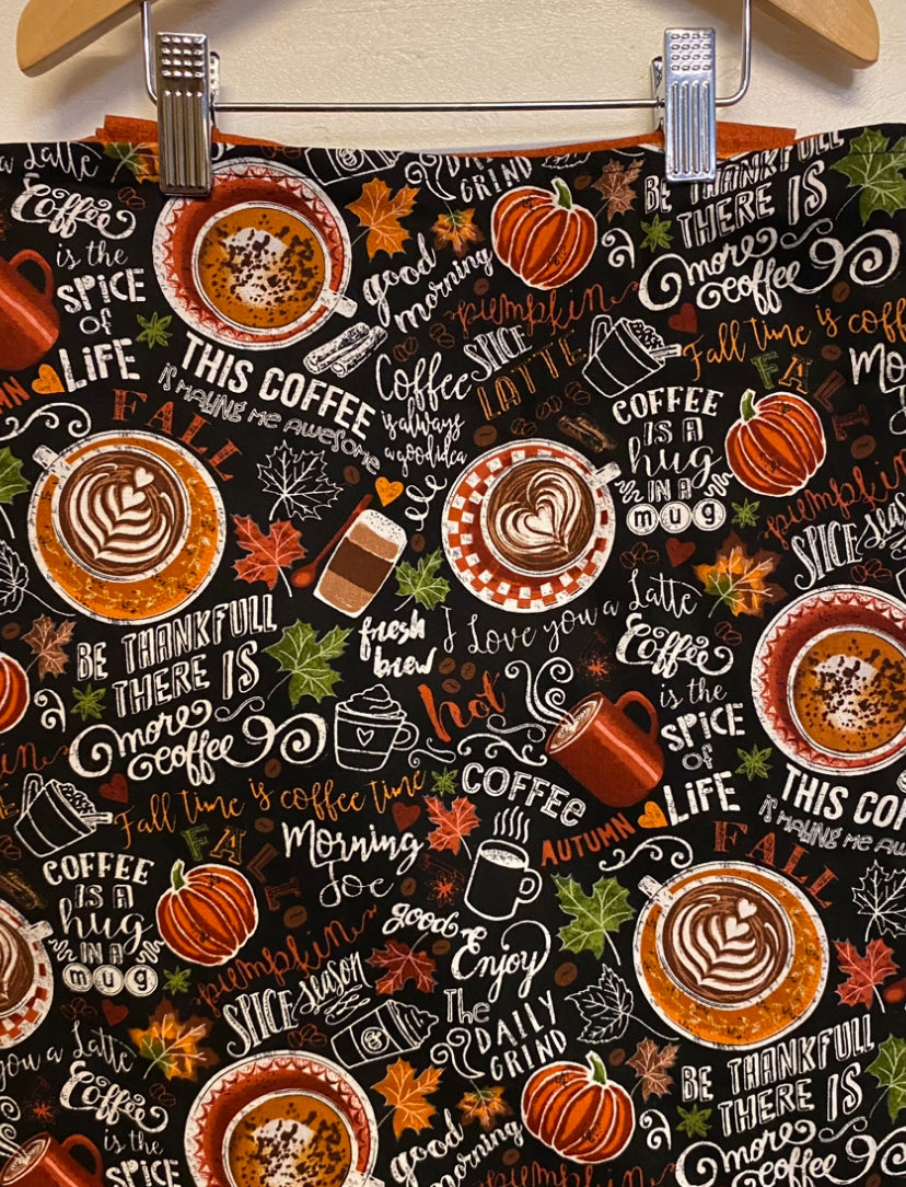 Pumpkin spice coffee lovers tote bag